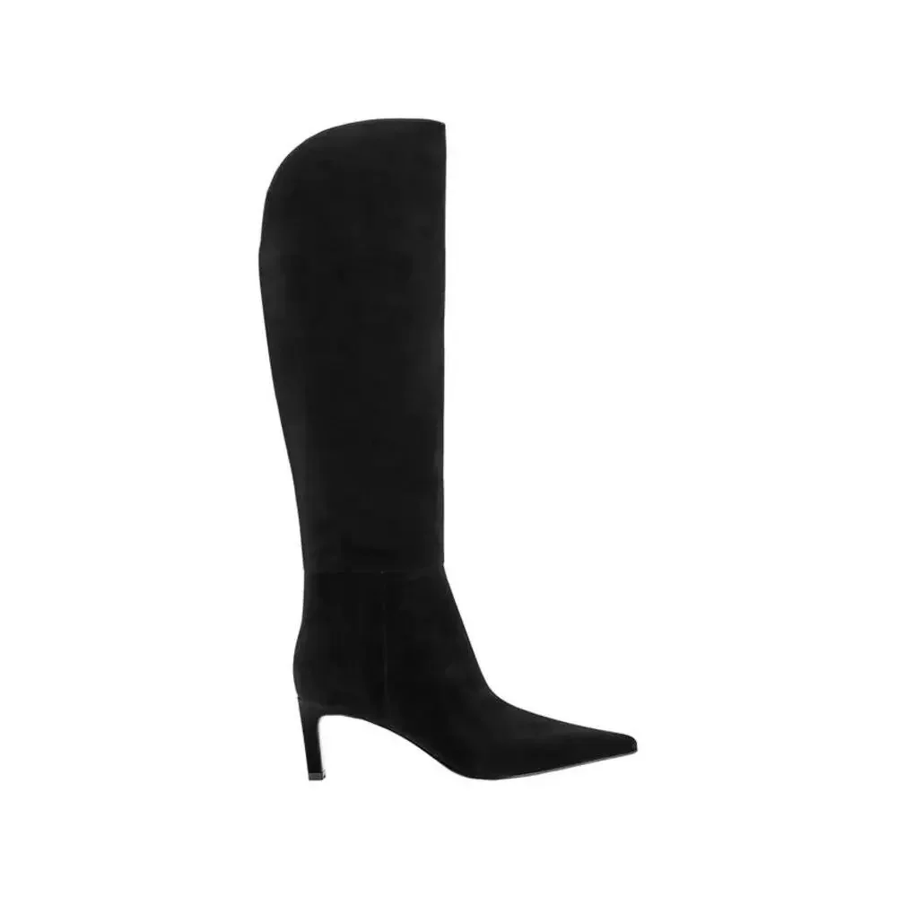 Marc Fisher Women's Esmee Leather Black Boots Size 8.5 MSRP $289